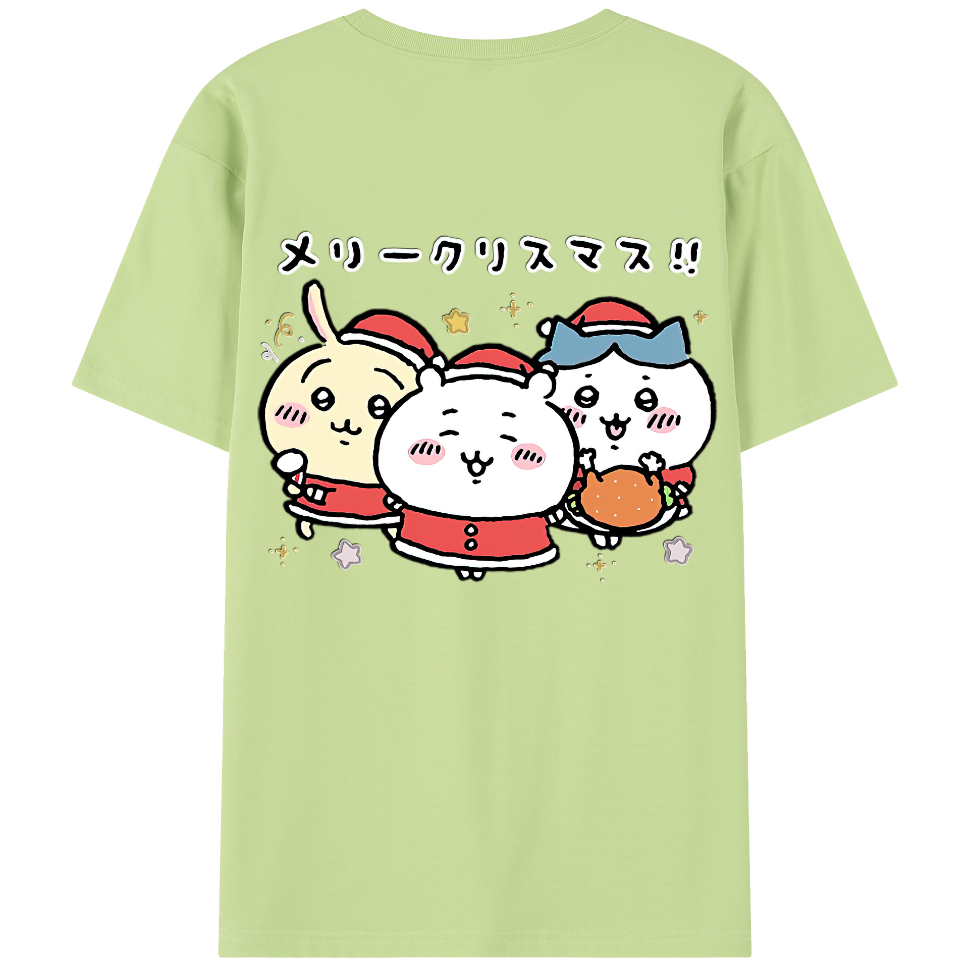 （画像用） ちいかわ ハチワレ Chii-kawa hachiware 綿100％半袖Tシャツ（背面プリント）